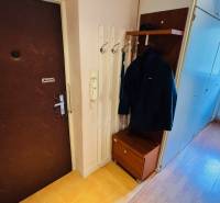 Na predaj 3 i  byt s loggiou aj terasou - Prievidza 75,24 m2 - Vstupná chodba s vešiakom, skrinkou a podlahou s dreveným dekorom v 3-izbovom byte.