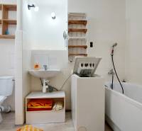 Na PRENÁJOM, VEĽKÝ 2 izb. TEHLOVÝ BYT, SÍDLISKO II., PREŠOV  - Kúpeľňa v 2-izbovom byte so sprchou, práčkou, WC a umývadlom.