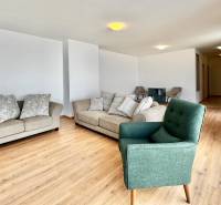 Na predaj veľký 2-izbový byt s terasou a wellness - Koliba - Obývacia izba v 2-izbovom byte s pohodlnými sedačkami a lounge kreslom.