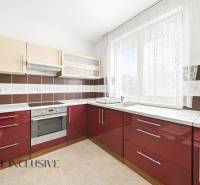 Na predaj 4-izb. rodinný dom s garážou, Kútniky - Kuchyňa v rodinnom dome s červenými skrinkami a spotrebičmi.