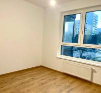 I Predaj 3i bytu v novostavbe v Rači - Izba v 3-izbovom byte s veľkým oknom a podlahou s dreveným dekorom.