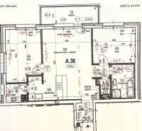 I Predaj 3i bytu v novostavbe v Rači - Pôdorys 3-izbového bytu so zobrazením izieb, kuchyne a balkóna.