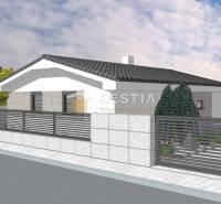 TOP PONUKA! Na predaj lukratívna 3-izb. NOVOSTAVBA, Sekule - Rodinný dom s šikmou strechou, elegantným plotom, obklopený zeleňou a chodníkom.