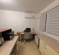 4-izb. byt na ul. Wolkrova, Petržalka, upravený na 2 bytové jednotky - Pracovňa v 4-izbovom byte s nábytkom, klimatizáciou a podlahou s dreveným dekorom.