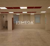 PRENÁJOM obchodného priestoru v OD LABOREC v meste Humenné - Interiér obchodných priestorov s dlažbovou podlahou a kazetovým stropom.