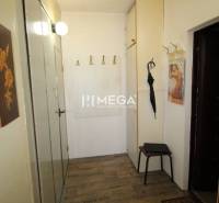 NA PRENÁJOM - Garsónka v pôvodnom stave na Sídlisku III v meste Humenn - Chodba v rekreačnom apartmáne s podlahou s dreveným dekorom, vešiakmi a zrkadlom.