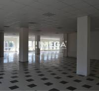PRENÁJOM-Obchodný priestor v centre mesta Humenné-420m2 - Priestranné obchodné priestory s veľkými oknami a dlažbou vo vnútri.