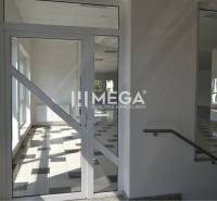 PRENÁJOM-Obchodný priestor v centre mesta Humenné-420m2 - Obchodné priestory so sklenenými dverami a kachličkovou podlahou.