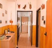 PREDAJ 3-izbového bytu v Medzilaborciach (TOP CENA) - Chodba v 3-izbovom byte s podlahou s dreveným dekorom a výzdobou na stenách.