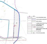 NA PREDAJ: Investičný pozemok 85 291 m² – Rešica, Košice-okolie - Mapa znázorňuje plochy zástavby a inžinierske siete v lokalite Rešica.