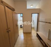 NA PREDAJ: OBJEKT VHODNÝ NA PODNIKANIE-SKLADOVANIE A SLUŽBY - Interiér so šatníkmi a kúpeľňou, podlaha s dreveným dekorom, biele obklady. Sklady a haly.