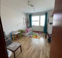 PREDAJ PRIESTRANNÉHO 3 IZB. BYTU NA MUŠKÁTE S GARÁŽOVÝM STÁTIM - Detská izba v 3-izbovom byte s hračkami a podlahou s dreveným dekorom.