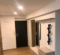 PRENÁJOM - 3-izbový krásny kompletne zrekonštruovaný byt - Mostná - Chodba s podlahou dreveného dekoru a úložným priestorom v 3-izbovom byte.