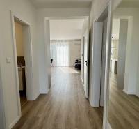 NA PREDAJ 4 izbový rodinný dom Štitáre NITRA - Chodba v rodinnom dome s podlahou s dreveným dekorom a zrkadlom na stene.