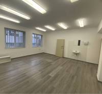 Skvelá ponuka!!! Prenájom nebytového priestoru na podnikateľské účely  - Izba v budove s podlahou s dreveným dekorom, umývadlom a žaluziami na oknách.