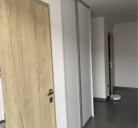 Na predaj: 3-izbový rodinný dom na predaj v obci Lesné Kračany - Chodba v rodinnom dome s drevenými dverami a šatníkovou skriňou.