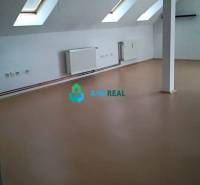 Kancelársky priestor na prenájom v Dunajskej Strede - Podkrovné kancelárie s oknami na ulici neuvedené, svetlé podkrovie, biele steny, radiátory.