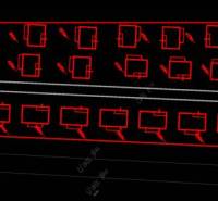 4. ETAPA!!! MODERNÁ NOVOSTAVBA - 3 izbový nízkoenergetický bungalov vy - Plán pozemku s rozmiestnením rodinných domov a cestou, červené kontúry zvýrazňujú umiestnenie.