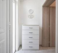 Dvojpodlažný rodinný dom s veľkým pozemkom na predaj v obci Jahodná - Úzka chodba v rodinnom dome so svetlou skriňou a dverami.