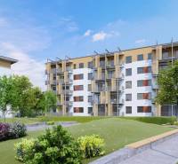 Úžasné 2 a 3 - izbové byty v obytnom parku KISERDŐ LAKÓPARK - Na ulici neuvedené, moderné bytovky, zeleni obklopené, s 2-izbovým bytom, pozadie parkovisko.