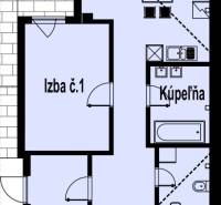 4izbový rodinný dom - Horná Potôň - Pôdorys rodinného domu s krytou terasou, štyrmi izbami a kúpeľňou.