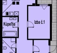 4izbový rodinný dom - Horná Potôň - Pôdorys rodinného domu s tromi izbami, kúpeľňou a krytou terasou.