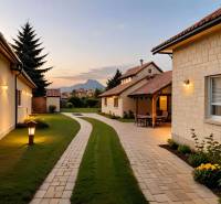 Znížená Cena!Na predaj rodinný dom vo Vrakúni, blízko Dunajskej Stredy - Rodinný dom vo Vrakúni so záhradou, večerným osvetlením a výhľadom na hory.