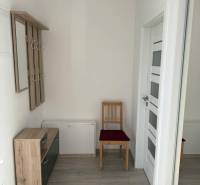 Prenájom 2-izbového bytu, Dunajská Streda - Chodba v 2-izbovom byte s podlahou s dreveným dekorom, botník, vešiak.