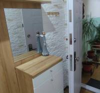 ☎️ 0918197701-Predám 3 izbový byt s loggiou po kompletnej rekonštrukci - Vstupná hala v 3-izbovom byte s podlahou s dreveným dekorom a bielymi dverami.