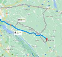 ☎️ 0918197701-Predám 3 izbový byt s loggiou po kompletnej rekonštrukci - Mapa zobrazujúca trasu z Bratislavy do Dolného Štálu, vrátane dvoch časových úsekov.