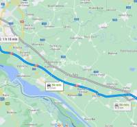 ☎️ 0918197701-Na prenájom obchodný priestor 30 m2 v centre mesta Dunaj - Mapa ukazuje trasu z Dunajskej Stredy do Bratislavy, vrátane časových odhadov rôznych ciest.