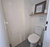 ☎️ 0918197701-PREDAJ/PRENÁJOM obchodný priestor na pešej zóne v blízko - Toaleta v obchodných priestoroch s policou a obrázkom na bielej stene.