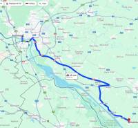 ☎️ 0918197701- Na predaj stavebný pozemok na stavbu RD v Gabčíkove / 9 - Mapa trasy z Bratislavy do Gabčíkova na Pozemky - bývanie.