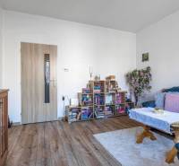 ☎️ 0918197701- PREDAJ - Nebytových priestorov Dunajská Streda - Svetlá miestnosť s modrou sedačkou, knihovňa, dekoratívne rastliny, podlaha s dreveným dekorom.