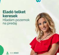 ☎️ 0918/197 701   PREDAJ A PRENÁJOM NEHNUTEĽNOSTI V OKRESE DUNAJSKÁ ST - Žena v červených šatách, logo A-W REAL a kontaktné údaje. Skúma predaj pozemkov.