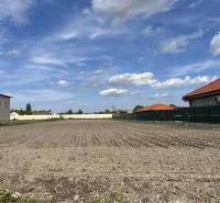 ZNÍŽENÁ CENA! Veľký, 2038 m2 stavebný pozemok v Holiciach! - Pozemky na bývanie v Holiciach, upravená parcela obklopená budovami a plotom, modrá obloha.