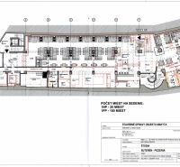 Gastro priestor 770m2, 200 miest na sedenie - prenájom v centre Žiliny - Pôdorys gastro priestorov pizzerie na Národnej v Žiline, kapacita na sedenie 180 miest.