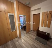 NOVINKA Priestranný 3-izbový byt (99 m²) s pozemkom, terasou, 2 balkón - Predsieň v 3-izbovom byte s dreveným dekorom a vstavanými skriňami.