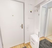 Prenájom dvojizbový byt -49 m2, Senica, Sadová ul. - Vstupná chodba s podlahou s dreveným dekorom v 2-izbovom byte.