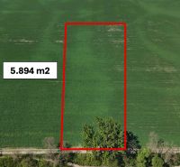 Trhovište – 5.894 m2 POZEMOK na mobilný dom so stavebným potenciálom  - Rekreačné pozemky v Trhovišti, zelená plocha o rozlohe 5.894 m² s cestou.