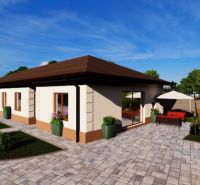 * novostavba moderného 3i domu, Vlčany, centrum - Rodinný dom na Hlavnej ulici vo Vlčanoch s vydláždeným nádvorím a zeleňou.