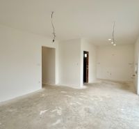 * novostavba moderného 3i domu, Vlčany, centrum - Priestranná izba so sádrovou omietkou a veľkými oknami v rodinnom dome.