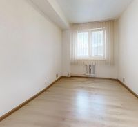 2 izbový prerobený byt v Trenčíne Pred poľom s balkónom - Svetlá miestnosť s oknom a podlahou s dreveným dekorom v 2-izbovom byte.