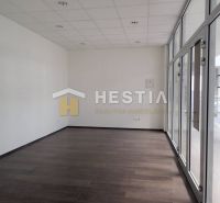 Obchodný priestor na prenájom - centrum mesta - Priestranná miestnosť so sklenenými dverami a tmavou podlahou v 2-izbovom byte.