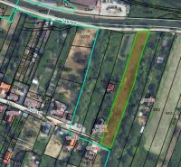 PREDAJ INVESTIČNÉHO POZEMKU V ŠENKVICIACH NA VÝSTAVBU RD - 2197 m2 - Mapa pozemkov na bývanie v Šenkviciach na Ružovej ulici s parcelami a hranicami.