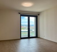 I Predaj Výnimočný  1-izb apartmán v projekte Metropolis - 1-izbový byt s podlahou s dreveným dekorom a balkónovými dverami.