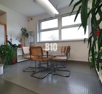 Výrobné a skladové priestory na prenájom Košťany nad Turcom - Interiér výrobných priestorov so stolom, stoličkami a rastlinami na podlahe.