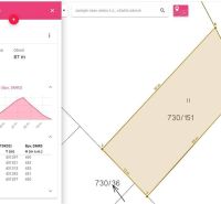 Pozemok na predaj Krasňany - Mapa zobrazuje pozemok vhodný na bývanie s rozmedziami: dĺžka 87m, plocha 379m².