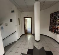 PRENÁJOM dvojkancelárie v centre Starého Mesta, Grösslingová ulica - Chodba v kanceláriách so schodmi a dekoráciou na stene.