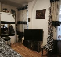 VEĽKORYSÝ 2i byt s rozlohou 76 m² v atraktívnej lokalite- Staré mesto - Izba v 2-izbovom byte s podlahou s dreveným dekorom, televíziou a veľkým zrkadlom.